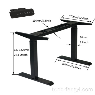 Yükseklik ayarlanabilir ayağa kalkma metal masa bacak çerçevesi